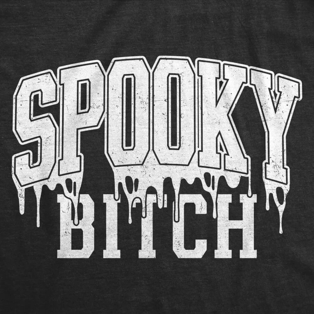 Womens Funny T Shirts Spooky Bitch Sarcastic Halloween Tee For Ladies
